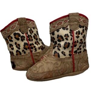 Twister Baby Bucker Cowboy Boot 9-12 Months - Western Avery Leopard Embroidered